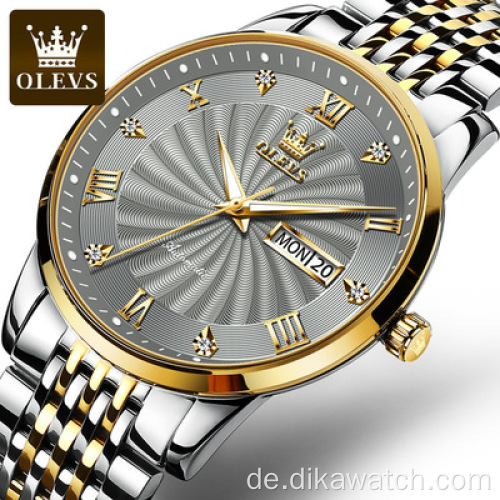 OLEVS 6630 Herrenuhr Luxus Automatische Mechanische Edelstahluhren Fashion Business Hohle Design Armbanduhr für Mann